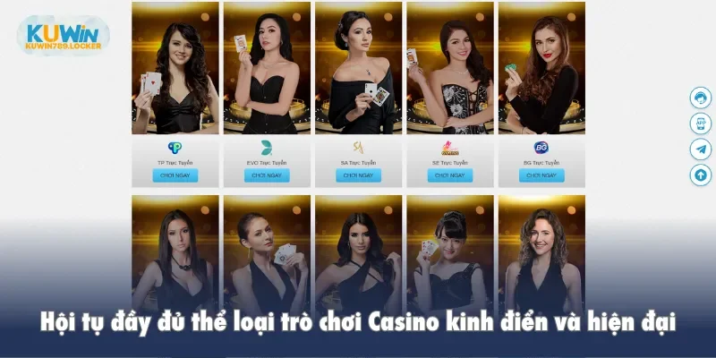 Casino Kuwin Hội tụ đầy đủ thể loại trò chơi Casino kinh điển và hiện đại