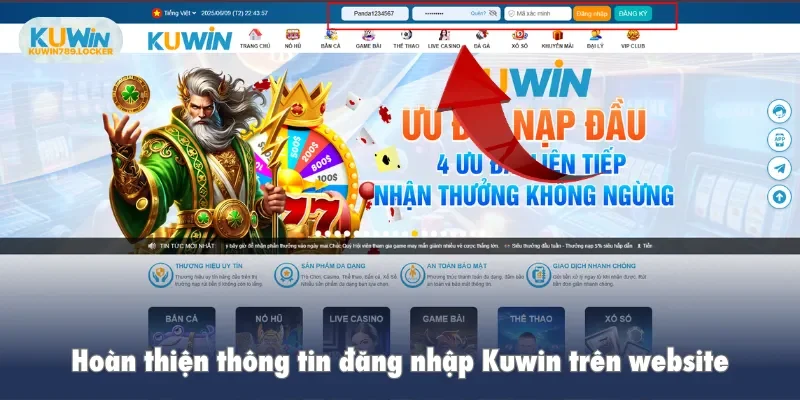 Đăng Nhập Kuwin Hoàn thiện thông tin đăng nhập Kuwin trên website
