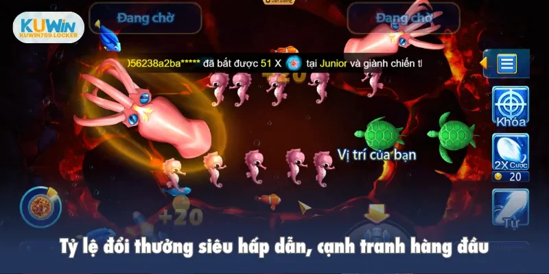 Bắn Cá Kuwin Tỷ lệ đổi thưởng siêu hấp dẫn, cạnh tranh hàng đầu