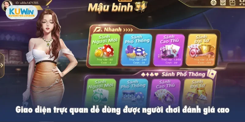 Game Bài Kuwin Giao diện trực quan dễ dùng được người chơi đánh giá cao